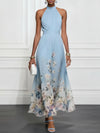 VERONICA | FLORAL HALTER MAXI DRESS