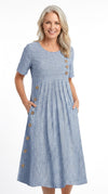 MARINA | ELEGANT STRIPED MIDI DRESS