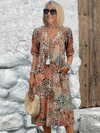 SINEAD | FLORAL V-NECK MIDI DRESS