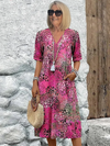 NINA |  ELEGANT FLORAL MIDI DRESS